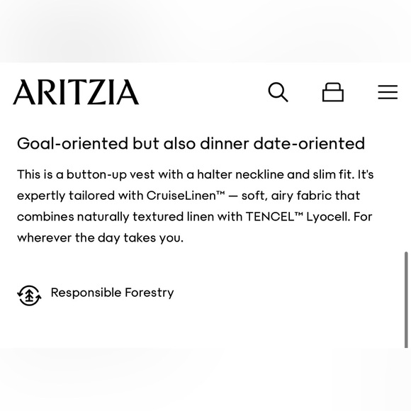 NWT Aritzia Wilfred CruiseLinen™ Lisbon Vest White Size 6 Slim-fit linen halter - Picture 12 of 16